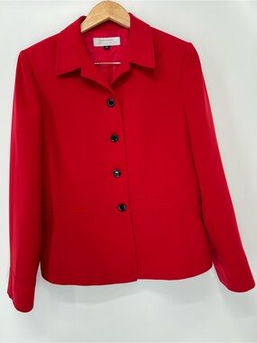 Tahari‎ Bright Red Women's Tailored Button Jacket